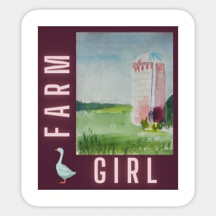 Farm Girl & Silo v4 Sticker